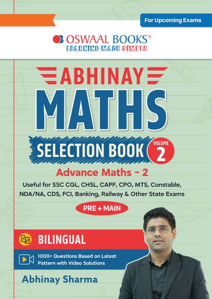 Abhinay Maths Selection Book β Vol. 2 Bilingual Workbook for SSC CGL, CHSL, CAPF & All Govt Exams Concept Based Qs with Video Solutions | Algebra, Trigonometry, Height & Distance (For Latest Exam)