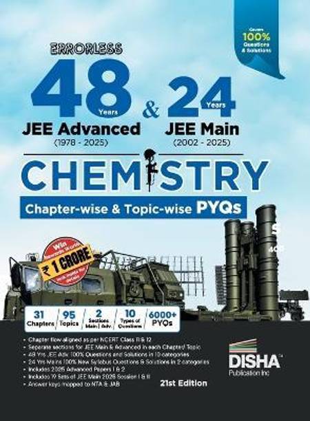Disha Errorless 48 Years Jee Advanced (1978 - 2025) & 24 Year Jee Main (2002 - 2025) Chemistry Chapter-Wise & Topic-Wise Pyqs Book