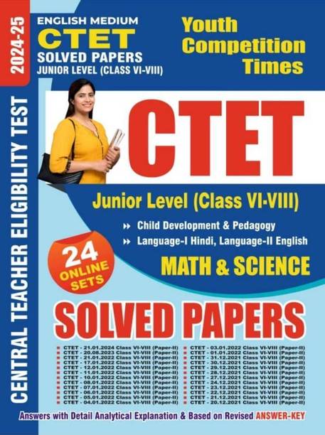 CTET Junior Level Class VI-VIII Math & Science (English Medium) 24 Online Sets Solved Papers 2024-25