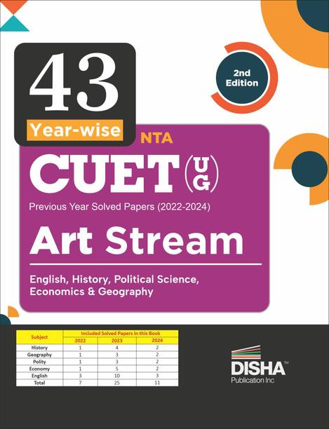 43 Year-wise NTA CUET (UG ) Previous Year Solved papers (2022 - 2024) - Arts Stream - English, History, Political Science, Economics & Geography 2nd Edition