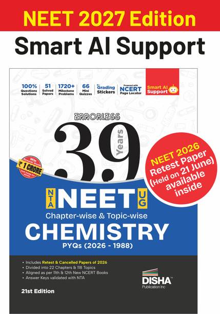 Disha 39 Years Biology Chapterwise NEET PYQ Book NEET Previous Year Solved Papers (2026-1988) NEET Books 2027