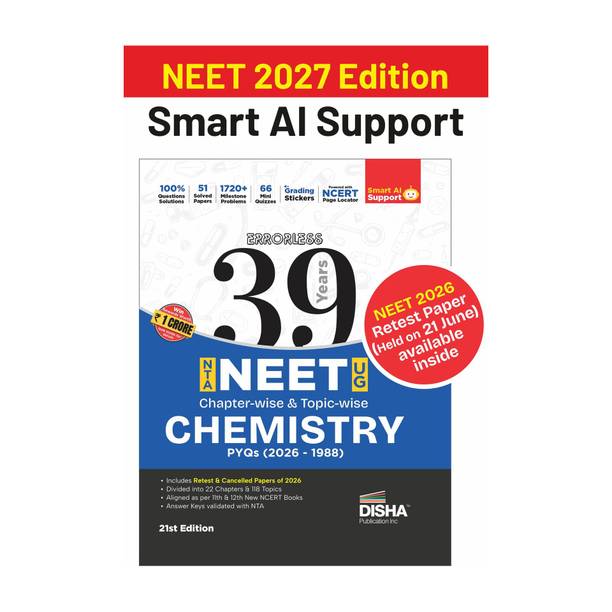 Disha 39 Years Chemistry Chapterwise NEET PYQ Book| NEET Previous Year Solved Papers (2026-1988) | NEET Books 2027