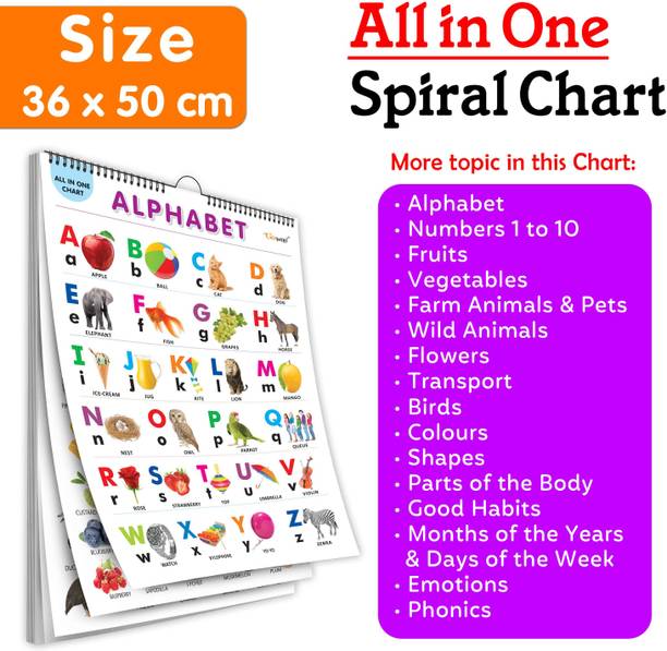 Sawan Chart Book Collections For Early Learning :ALL IN ONE SPIRAL CHART ENGLISH-HINDI