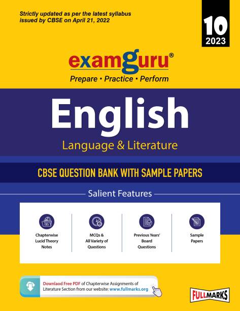 Examguru CBSE Class 10 English Language & Literature Chapterwise & Topicwise Question Bank Book for 2022-23 Exam (Includes MCQs, Previous Year Board Questions)