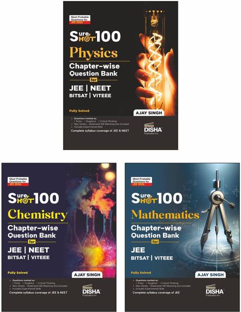 Disha SureSHOT 100 Combo (3 Books) Physics, Chemistry & Mathematics Chapter-Wise question Bank for NTA JEE Main/ BITSAT/ VITEEE | Based on Previous Year Questions PYQs | Useful for CBSE 11/ 12 & CUET