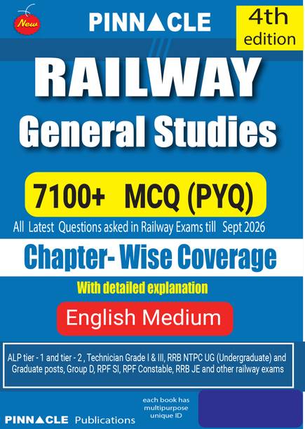 Railway General Studies book 2027 | 7100+ Chapterwise MCQs (PYQ) with Detailed Explanations | English Medium | 4th Edition | Updated till Sep 2026