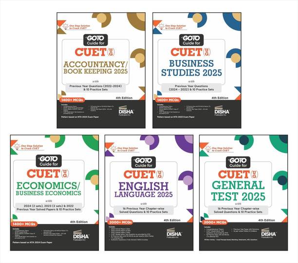 Combo (set of 5 Books) Go To Guides for CUET (UG) Commerce Stream - Accountancy, Business Studies, Economics, English & General Test 3rd Edition | Central Universities Entrance Test |