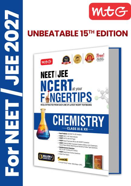 MTG NCERT at your FINGERTIPS Chemistry For NEET & JEE Exam 2026-2027 | NCERT Exam Scorer, Concept Priority Tracker, HOTS MCQs, Mind Maps & DPP with HD Pages | 15th Edition (Based on NEET/JEE Latest Pa