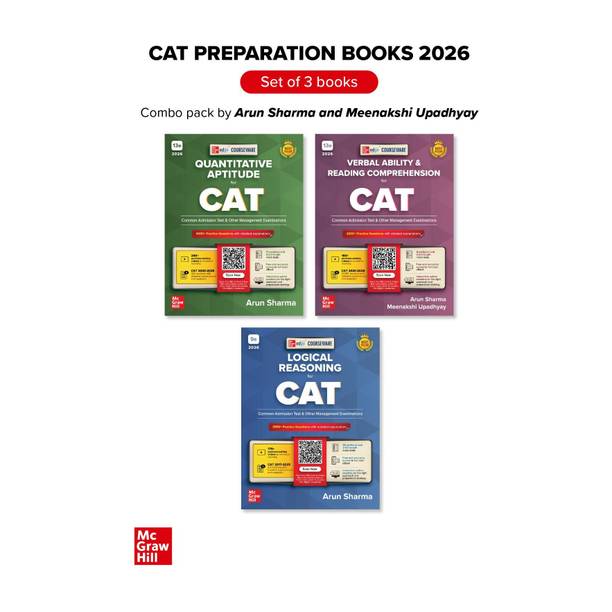 CAT exam books 2026 combo by Arun Sharma (Set of 3) - Quantitative Aptitude (QA / Quants) + Verbal Ability & Reading Comprehension (VARC) + Logical Reasoning (LR) | MBA Preparation