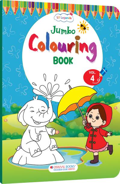 Lil Legends Jumbo Colouring Book Vol 4 for Kids | Bold Outlines and Fun Designs | Transport, Toys and Outdoor Scenes | Big Size Colouring Activity Book | For UKG/Class 1 | Age 5+