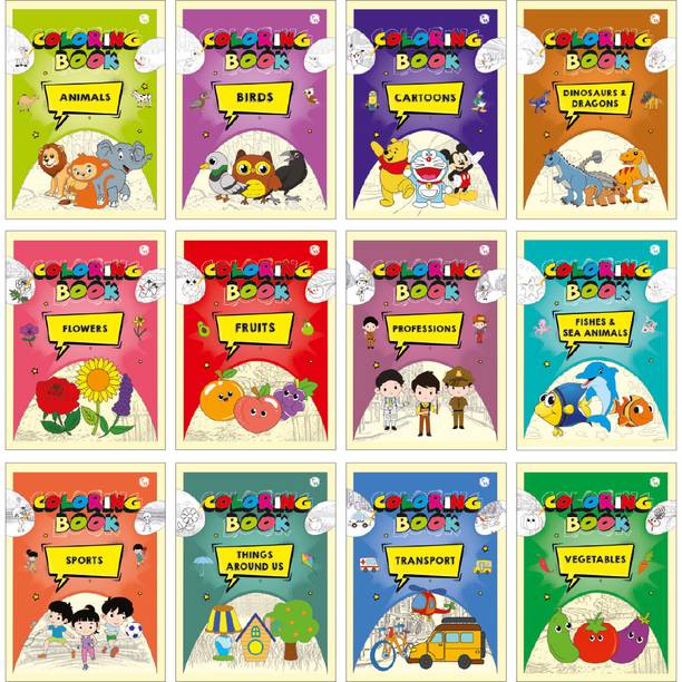 Coloring Books Set of 12 Books l Fun Activity for Children Ages 1 to 5 Years