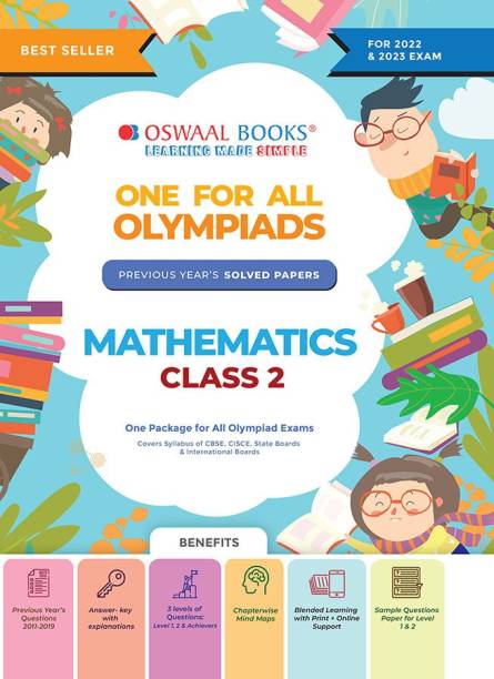 Oswaal One For All Olympiad Previous Years' Solved Papers, Class-2 Mathematics Book (For 2022-23 Exam)