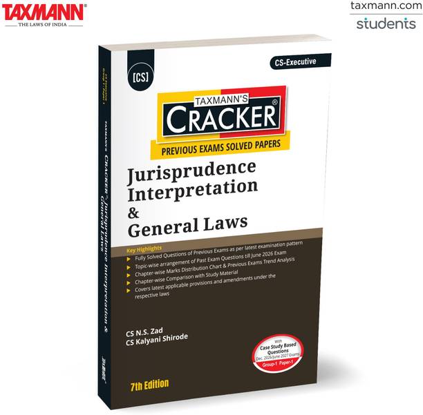 Taxmann's CRACKER for Jurisprudence Interpretation & General Laws (Paper 1 | JIGL) – A Question-Answer Companion Featuring 600+ Past Questions for CS Executive | Dec. 2026/June 2027 Exams