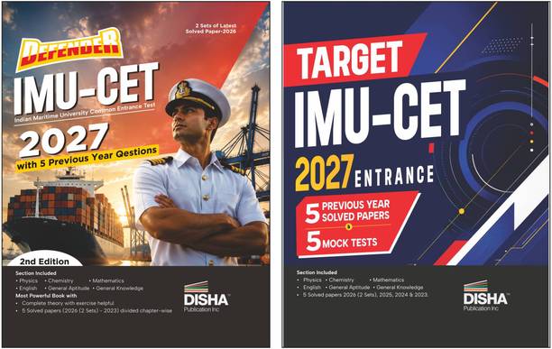 Disha Combo (2 Books) Defender IMU-CET 2027 Entrance Guide with Target IMU-CET 5 Year PYQs & 5 Mock Tests | Study Package, Previous Year Questions & Practice Sets | Fully Solved