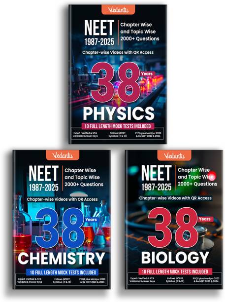 Vedantu 38 Years NEET Physics Chemistry Biology PYQs (1987–2025) Books Set of 3