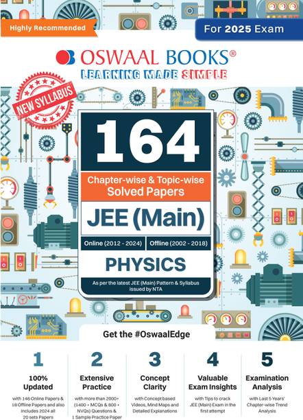 Oswaal 164 Chapter-Wise & Topic-Wise Solved Papers Jee (Main) 23 Years Question Bank Physics Book for Board Exams 2025