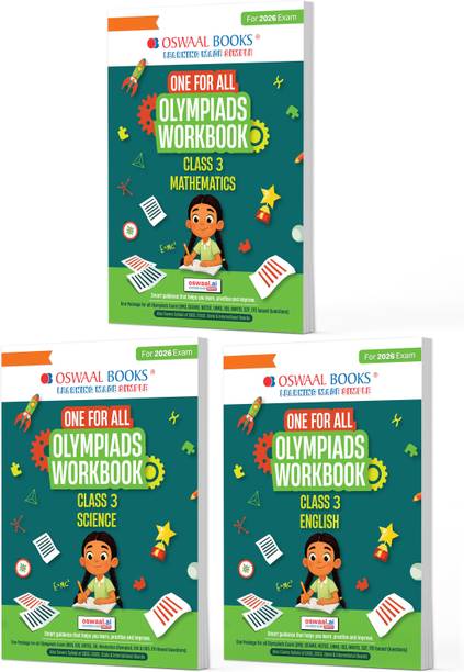 Oswaal One For All Olympiad Workbook Class 3 (Set of 3 Books) Maths, Science & English For 2026 Exam