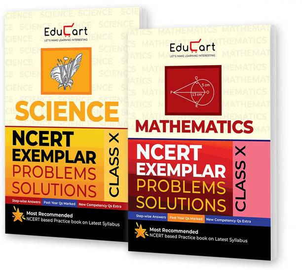 Educart NCERT Exemplar Class 10 Science & Mathematics 2026 Problems Solutions (For 2026-27 Board Exam)