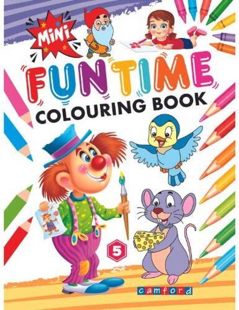 Mini Fun Time Coloring Book | Mini Coloring Books Set of 20 for Kids | Combo Pack of 20 coloring Books with wild Animals, Vegetables, Birds, Flowers, Vehicles and Fruits - Coloring Books for fun learning | (Paperback, BY Manoj Pocket Books)