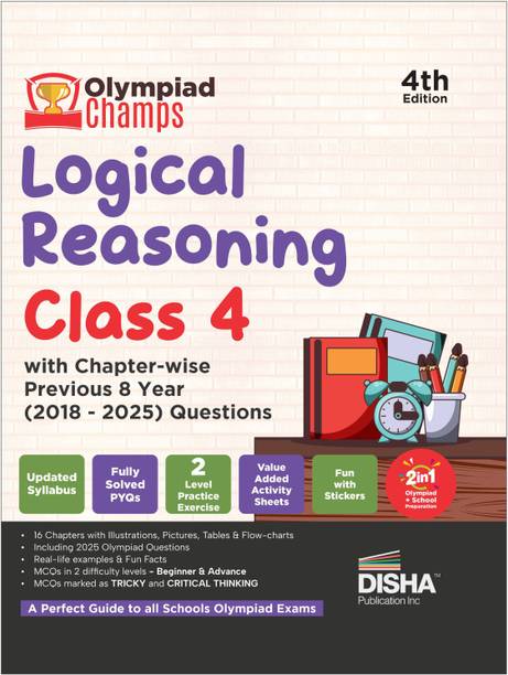 Disha Olympiad Champs Logical Reasoning Class 4 with Chapter-wise Previous 8 Year (2018 - 2025) Questions 4th Edition | 2026 - 27 Exam | Complete Prep Guide with Theory, PYQs, Past & Practice Exercise