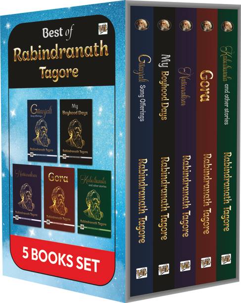 Rabindranath Tagore (Set of 5 Books) - Gitanjali, My Boyhood Days, Nationalism , Gora and Kabuliwala  - rabindranath tagore books set