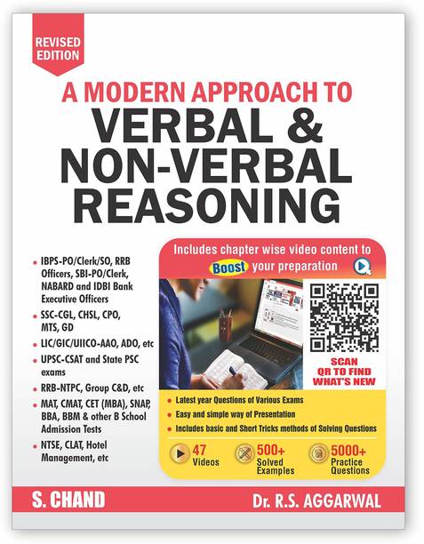 A Modern Approach To Verbal & Non-Verbal Reasoning All Government and Entrance Exams (Banking, SSC, Railway, Police, Civil Service, etc.) 46 Videos | 500+ Solved Examples | 5000+ Practice Questions  - Verbal and Non verbal Reasoning