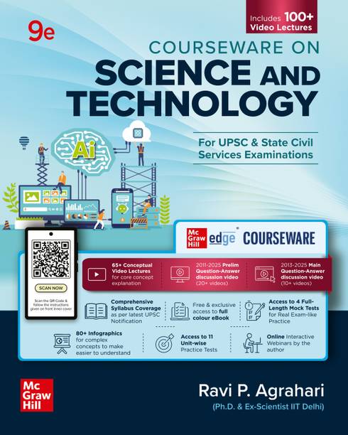 Science and Technology Courseware, 9e by Ravi P. Agrahari for UPSC 2026 | 100+ Author Video Lectures | Prelims PYQs (2011-25) & Mains PYQs (2013-25) | 11 Practice Test | Mock Tests | Colour E-book