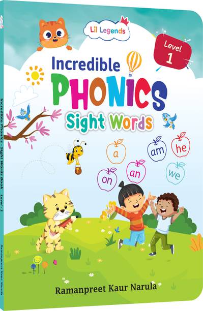 Lil Legends Incredible Phonics Level 1 Sight Words Book for Kids | High Frequency Words and CVC Words | English Reading and Activity Book | For Nursery/LKG | Age 3-5