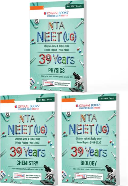 NEET 39 Years� Chapter-wise & Topic-wise Question Bank-Physics, Chemistry And Biology (Set of 3 Books) (1988-2026) |3rd May and 21 June 2026 Paper Fully Solved | with Revision Notes | Oswaal AI