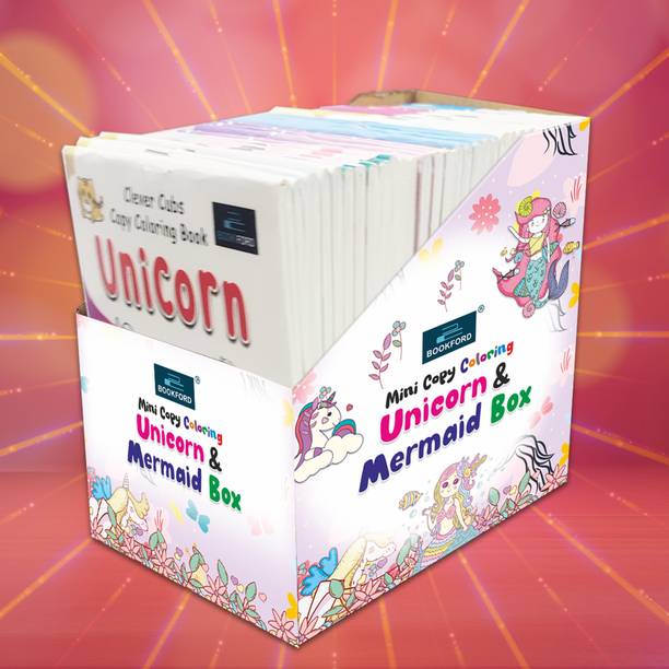 Box Set of 40 Mini Unicorn & Mermaid Coloring Books - Perfect Creative Fun Pack for Little Girls & Boys