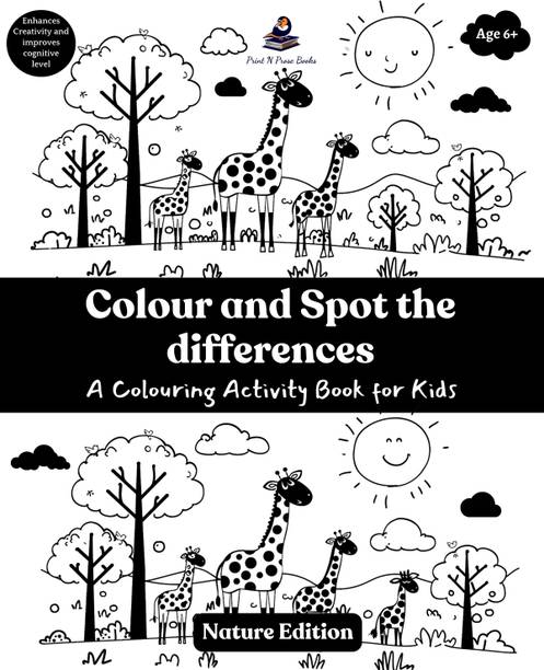 Colour and Spot the differences - A Colouring Activity Book for Kids - Nature Edition