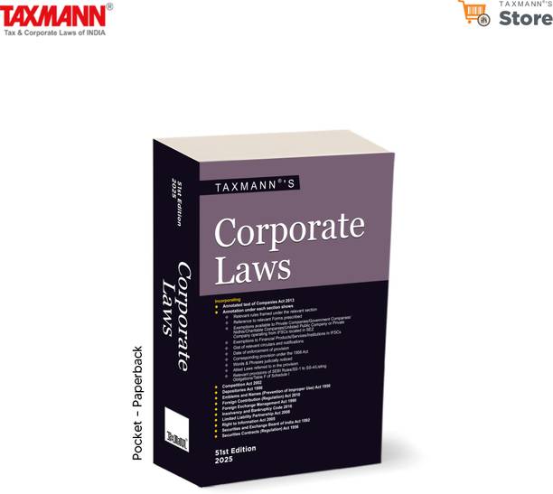 Taxmann's Corporate Laws [Pocket | Paperback] – Authentic & Comprehensive Coverage of Amended | Updated | Annotated Text of India's 10+ Corporate Laws—Companies Act | LLP | FEMA | Others [2025]