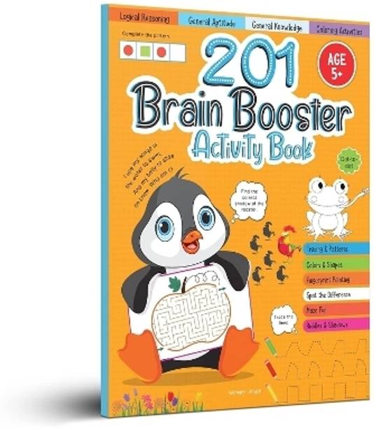 201 Brain Booster Activity Book - Fun Activities and Exercises For Children | Tracing & Pattern, Colors & Shapes, Maze | Ages 5 and up | 1.5 hours of fun time
