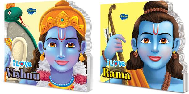 I Love Vishnu and Rama Die cut board book for kids : Children's Educational Picture Book, Fun Learning Story for Kids, Picture Book for Preschoolers | Pack of 2 Books