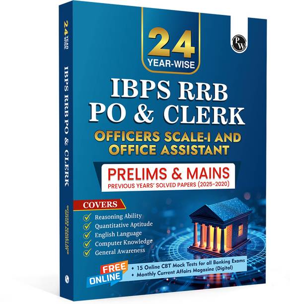 PW IBPS RRB Clerk & PO 24 Yearwise PYQ (2025-2020) Prelims & Mains For 2026 Exams