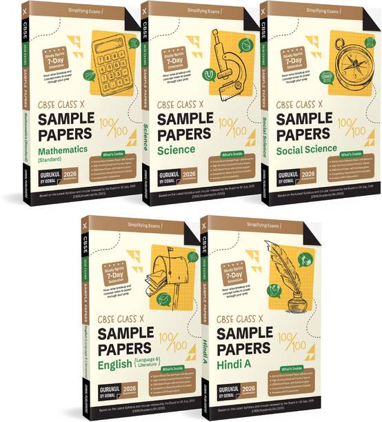 Gurukul By Oswal Sample Paper Bundles (Set of 5) CBSE Class 10 Board Exam 2026 : Maths, Science, Social Science, English, Hindi A (Solved SQP 2025, Board Solved Paper 2025, Solved & Unsolved Papers)