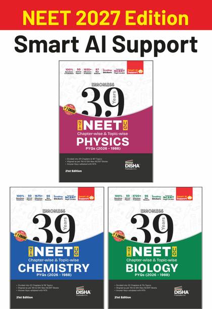 Disha 39 Years Physics,Chemistry&Biology Chapterwise NEET PYQ Book NEET Previous Year Solved Papers (2026-1988) NEET Books 2027s