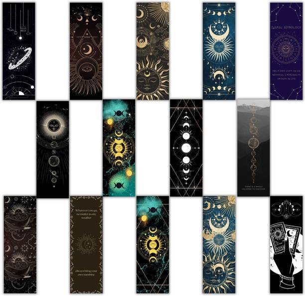 AanyaCentric Both Side Printed Astrology Theme for Book Lovers Gift for Readers Set of 14 Photo Paper Bookmark