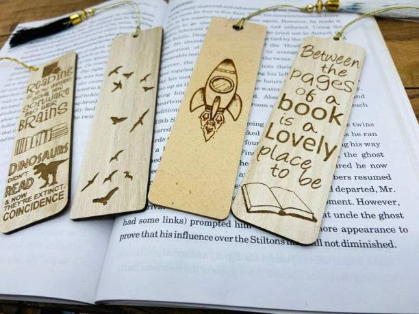 style works bookmarks for novels Books Set of 4 Bookmarks Wooden Bookmark Wooden Bookmark