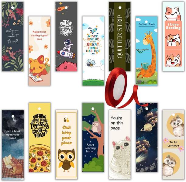 AanyaCentric 28nos 2"x6.3" Reading Bookmark One Side Printed Ideal for Gifting & Self Use Photopaper Bookmark