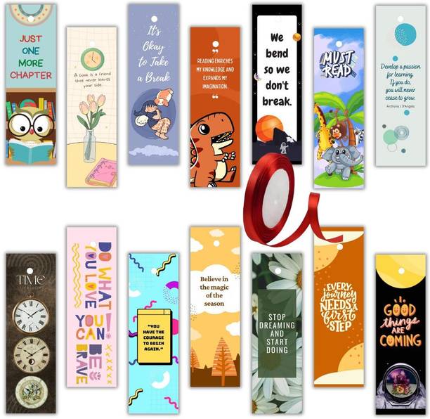 AanyaCentric 28no 2"x6.3" One Side Printed Ideal for Gifting & Self Use Photopaper Bookmark