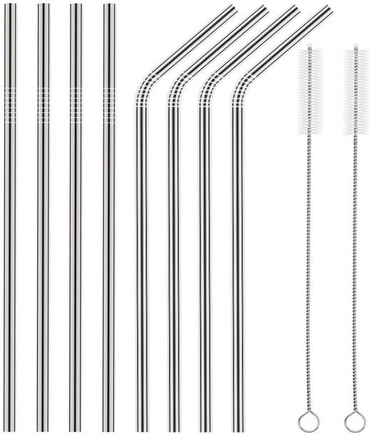 PAYMANA Reusable Metal Straw Set with Cleaning Brush Long Steel Straws for Drinking