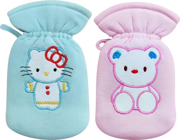 Da Anushi Hosiery Baby Feeding Bottle Cover, Embroided Patch Cartoon Suitable for 60-125ML