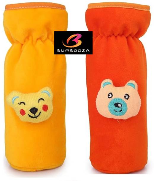BUMBOOZA BOTTLE-COVER-RED-YELLOW-VELVET-MOTIF-PACK-OF-2-MK1