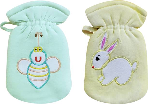 Da Anushi Hosiery Baby Feeding Bottle Cover, Embroided Patch Cartoon Suitable for 60-125ML