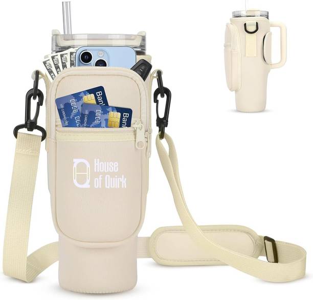 HOUSE OF QUIRK Water Bottle Carrier Bag with Phone Pocket for 40/30 oz Tumbler-Only Bag