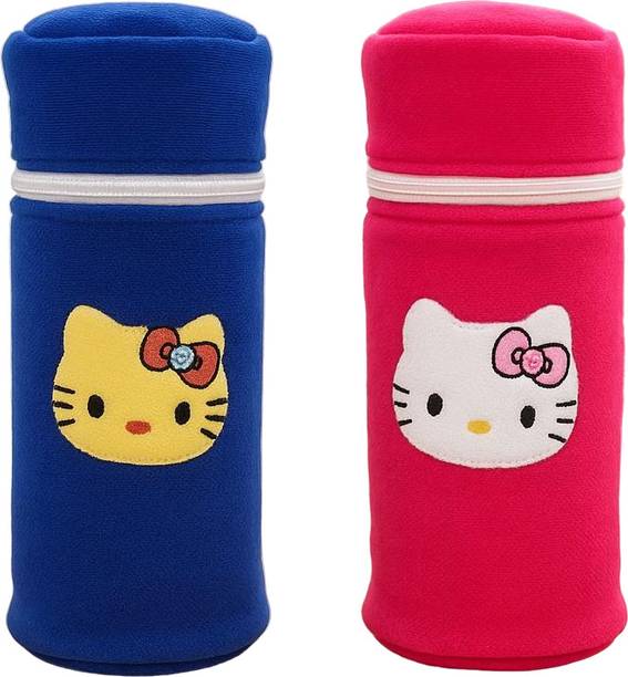 Lala Maneet Plush Baby Zip Feeding Bottle Cover with Animated Cartoon Design (125-250 ML)