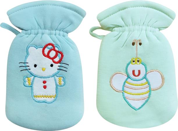 Da Anushi Hosiery Baby Feeding Bottle Cover, Embroided Patch Cartoon Suitable for 60-125ML
