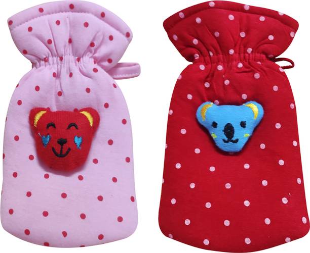 Da Anushi Soft Hosiery Dark Dotted Print Baby Feeding Bottle Cover, Suitable for 60-125ML