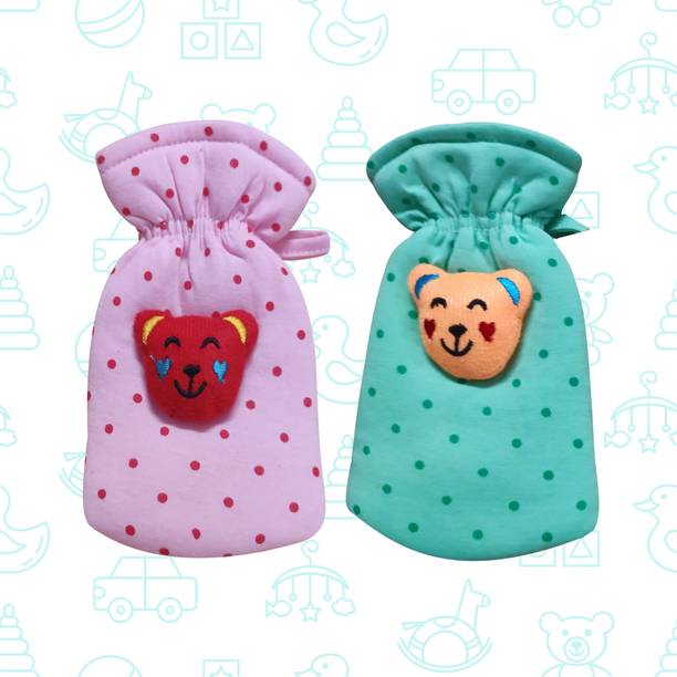 MW PRINTS Soft Hosiery Dark Dotted Print Baby Feeding Bottle Cover, Suitable for 60-125ML